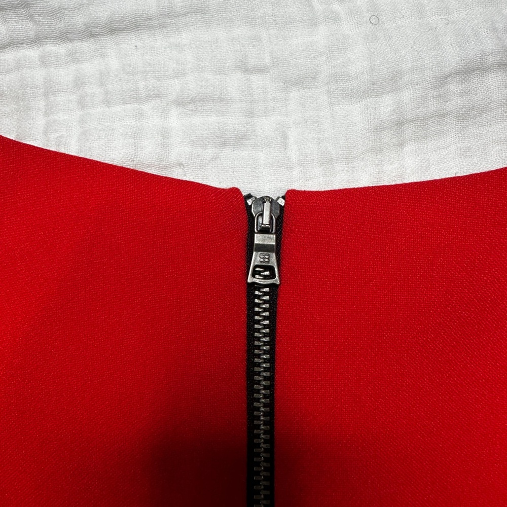 Chic Red and Tan Mini Dress - Picture 7 of 13